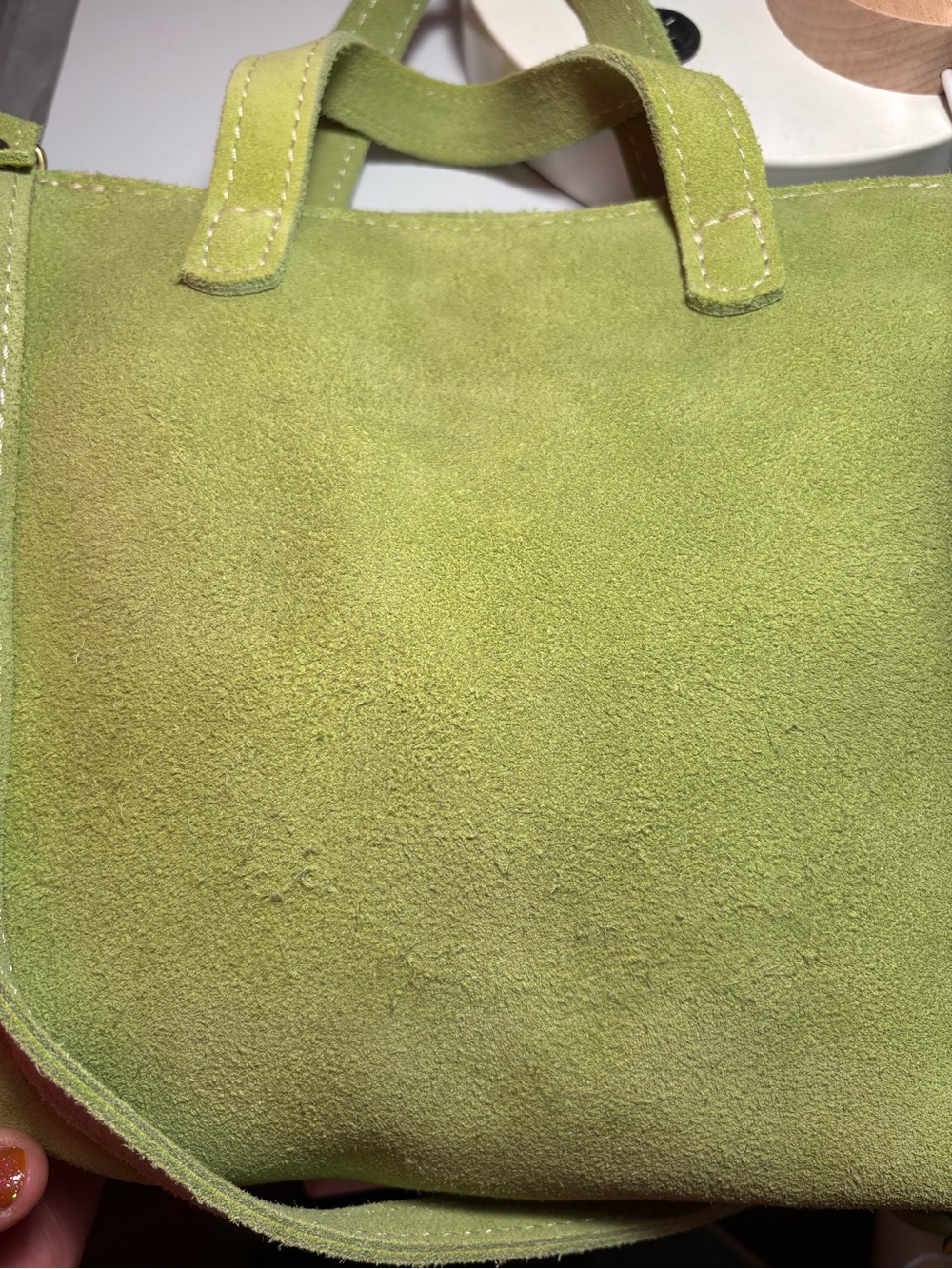 Portland Leather Goods | Mini Tote | Lime Suede - Picture 11 of 15